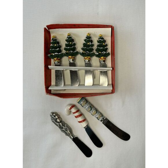 Christmas/Holiday Spreaders Lot, Trees, Other, Ceramic, Stainless Steel - Picture 1 of 7